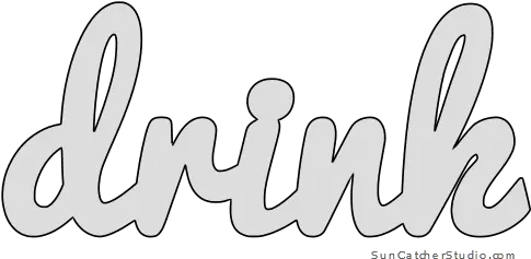 Drink Pattern Template Stencil Printable Word Art Design Word Drinks In Calligraphy Png Stencil Png