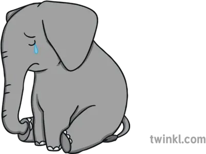 Sad Orphan Elephant Phonics Eyfs Illustration Twinkl Sad Elephant Illustration Png Elephant Head Png