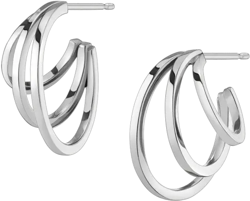 Deco Triple Gold Hoop Earrings In Triple Band Hoop Earrings Png Hoop Earrings Png