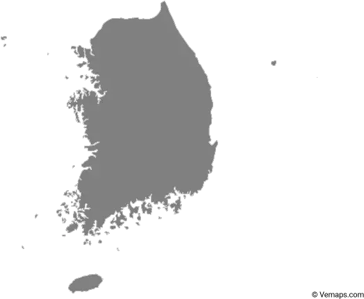 Grey Map Of South Korea South Korea Map Vector Png South Korea Png