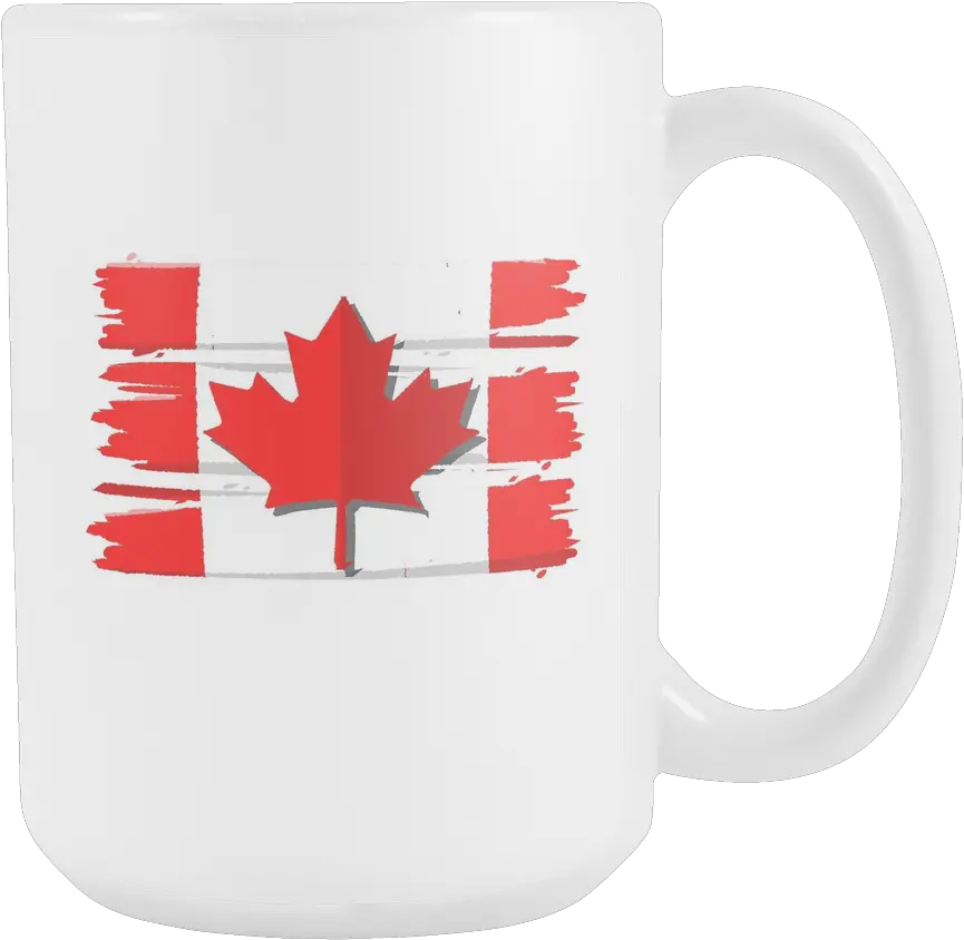 Flag Of Canada Maple Leaf Retro Canadian White Ceramic 15oz Mug Png Canada Maple Leaf Png