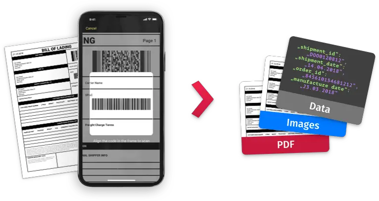 Download Hd Barcode Mobile Scanner In Qr Code Bill Of Lading Png Bar Code Png
