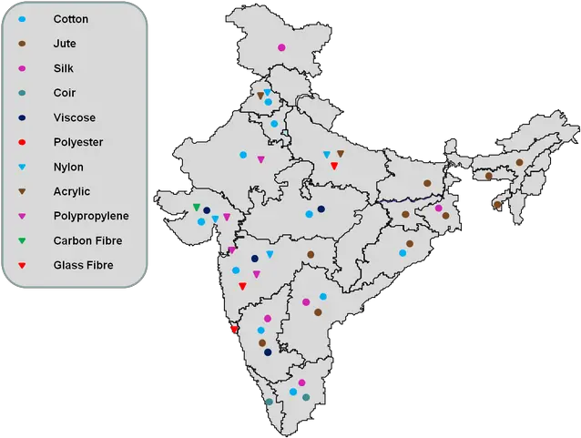 Download Textile Industry In India Map Cotton Industry In Important Industries Of India Png India Map Png