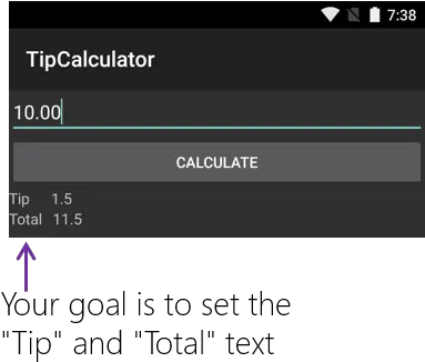 Exercise 2 Add Views To A Layout File Manually And With The Dot Png Tip Calculator Icon