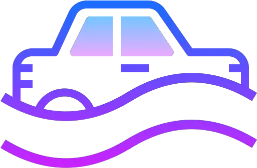 Flood Car Icon In Gradient Line Style Language Png Auto Body Icon