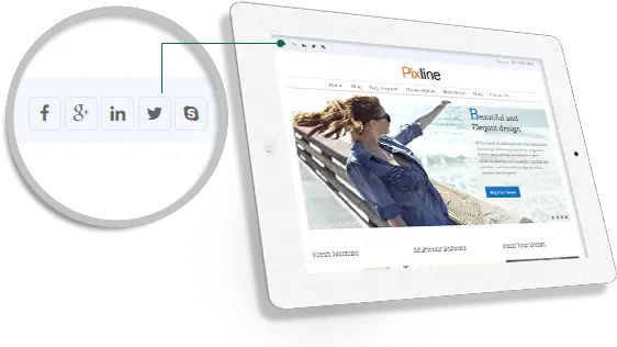 Pixline All In One Wordpress Theme Themehunk Tablet Computer Png Tablet Icon Instagram