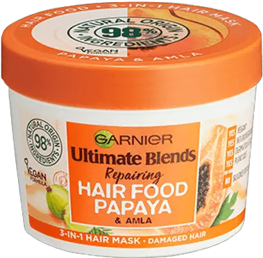 Garnier Ultimate Blends Hair Food Papaya And Alma 390ml Garnier Papaya Hair Mask Png Papaya Icon