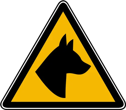 Dog Hazard Image Public Domain Vectors Dibujo De Cuidado Con El Perro Png German Shepherd Icon