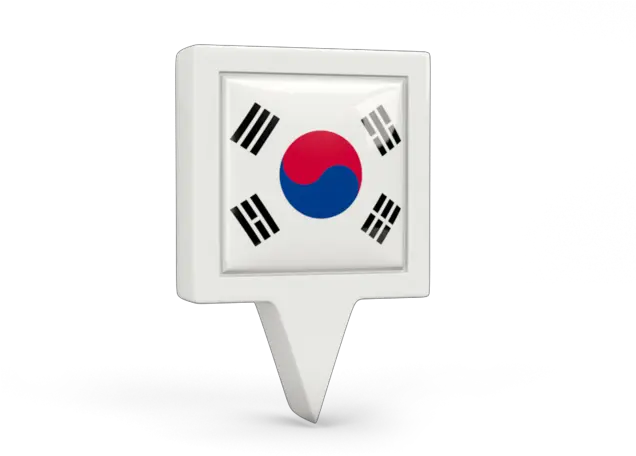 Square Pin Icon Illustration Of Flag South Korea Language Png Korean Flag Icon Png
