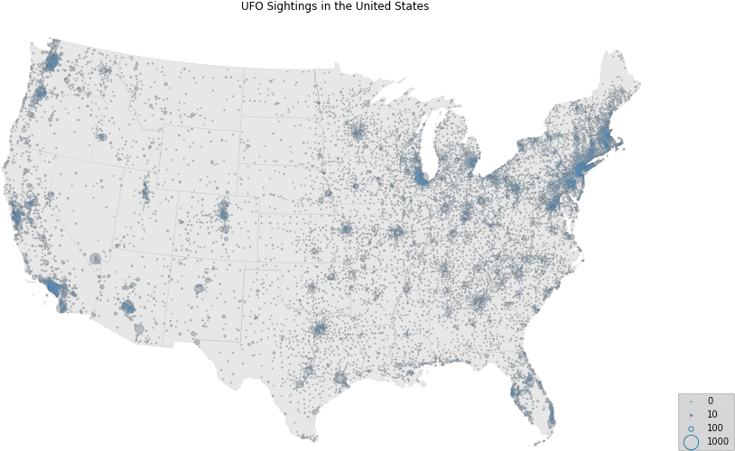 Ufo Sighting Basics Project By Timothyrenner Dataworld Siren Head Sightings Map Png Ufo Transparent