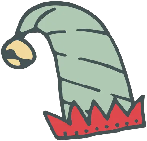 Green Elf Hat Hand Drawn Cartoon Icon Dibujo De Gorro De Duende Png Elf Hat Transparent png