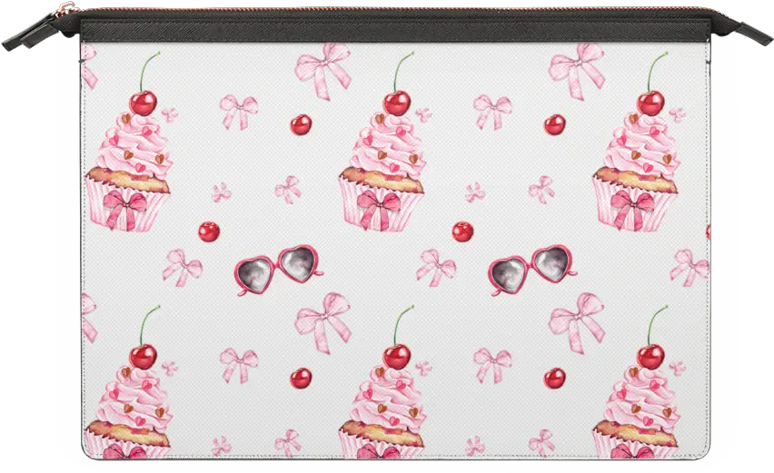 Macbook 12 Inch Case Cute Cupcakes Red Cherries Pink Bows For Holiday Png Macbook Hearts Png