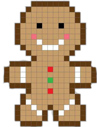 Navidad Png Sticker Galletas Pixel Art Gingerbread Man Navidad Png