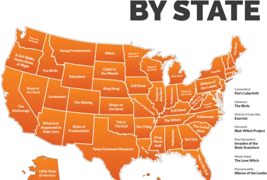 The Horror Movie Your State Is Most Obsessed With Mapped Soda Most Popular Soda In Each State Png Horror Transparent