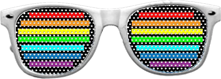 Rainbow Vinyl Shades With White Frames Raver Glasses Teansparent Background Png Aviator Sunglasses Transparent Background