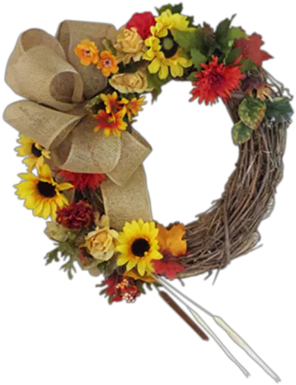 Fall Door Wreath Bouquet Png Fall Flowers Png