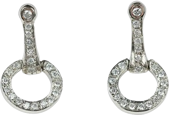 Half Snaffle Bit Diamond Earrings Van Dell Jewelers Solid Png Diamond Earrings Png