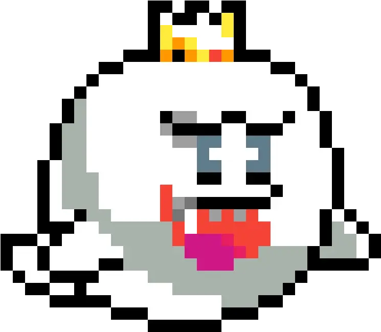King Boo 8 Bit Transparent Png Image Boo Mario Pixel Art King Boo Png
