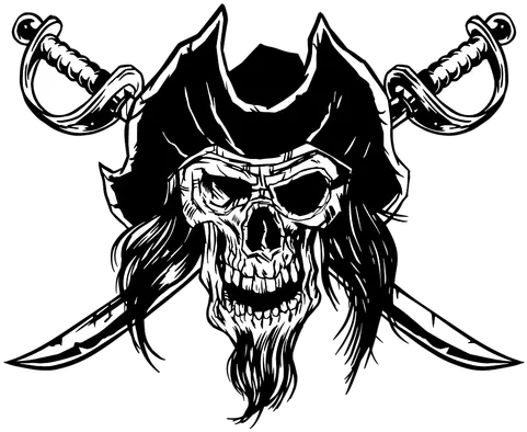 Drawn Pirate Skull Vector Calavera Pirata Png Pirate Skull Png