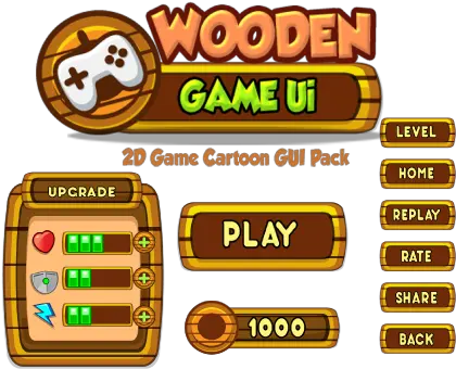 Royalty Free Gui Wooden Game Ui Png Wood Icon Set