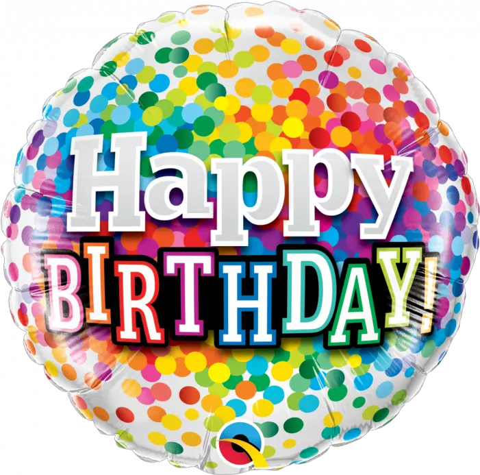 Happy Birthday Confetti Round Microfoil Balloon Rainbow Happy Birthday Png Birthday Confetti Png