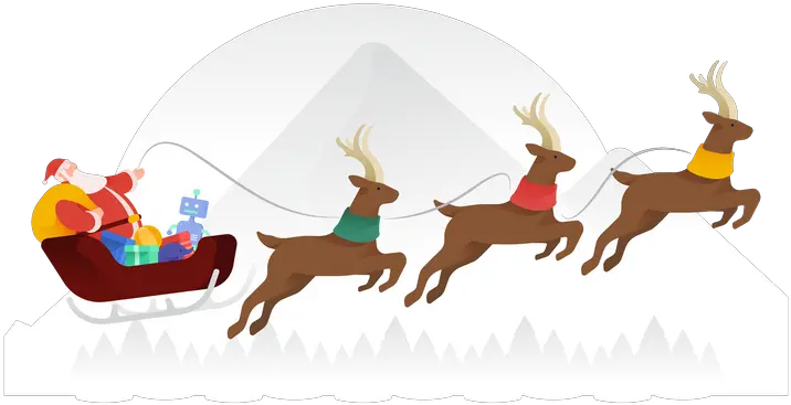 Download Premium Santa Flying Over Mountains Illustration Christmas Day Png Santa And Reindeer Png