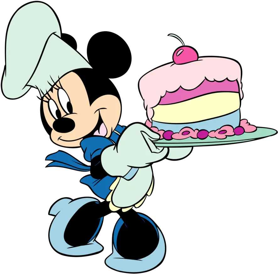 Mickey Clipart Birthday Minnie Mouse With Birthday Cake Png Mickey Mouse Birthday Png