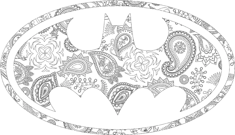 Batman Paisley Bat Menu0027s Heather T Shirt Line Art Png Batman Drawing Logo