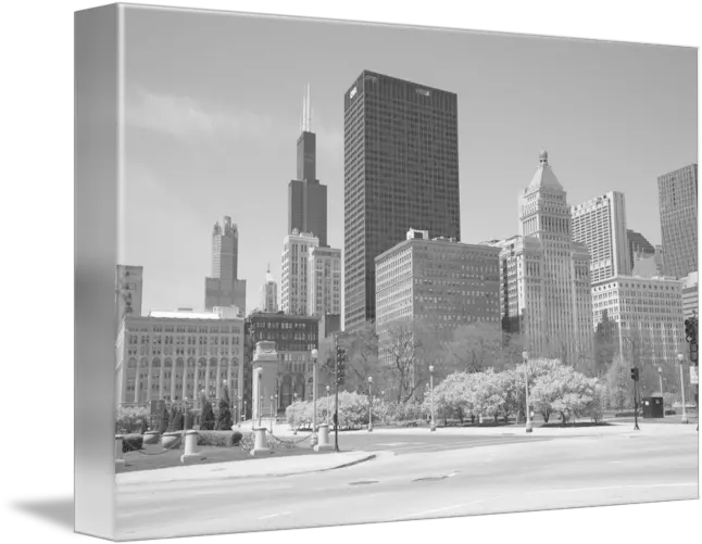 Chicago Skyline By Frank Romeo Willis Tower Png Chicago Skyline Png