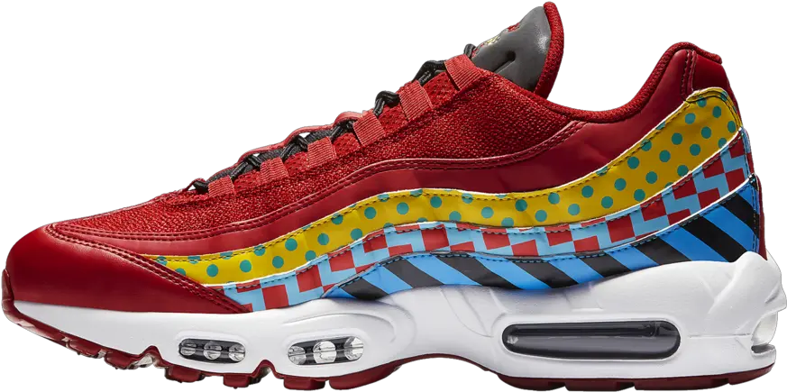Unique Patterns And Logos Land Nike Air Max 95 Gym Red Black White Png Images Of Nike Logos