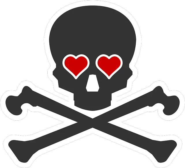 Bones Death Heart Skull Skull And Crossbones Hearts Png Heart With Eyes Logo