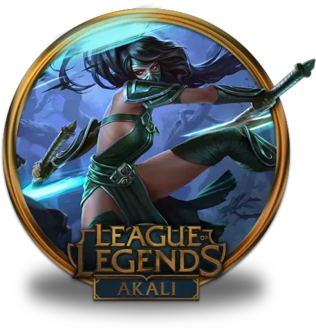 Icon Of League Legends Gold Border Icons Splash Art Akali Hd Png League Of Legends Icon Png