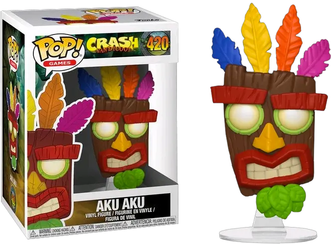 Crash Bandicoot Aku Aku Pop Vinyl Figure Crash Bandicoot With Aku Aku Png Crash Bandicoot Png