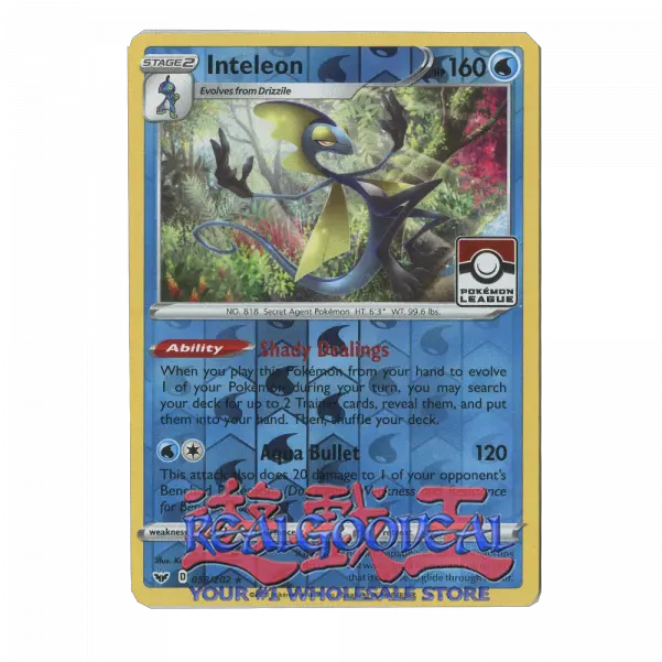 Inteleon 058202 Reverse Holo Pokemon League Inteleon Pokemon Card Png Reverse Card Png