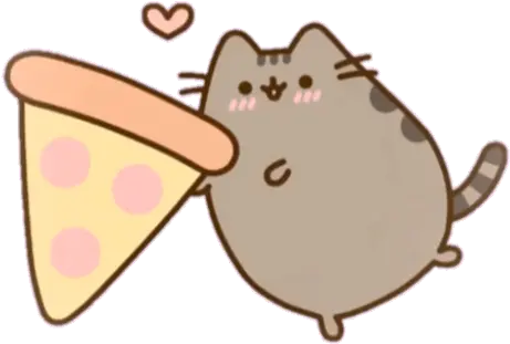 Pusheen Sticker Pack Cute Pusheen Sticker Pack Pusheen Cat With Pizza Png Kawaii Icon Pack