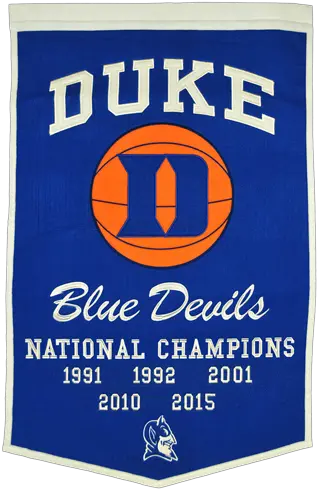 Duke Blue Devils Basketball Championship Dynasty Banner With Hanging Rod Vertical Png Hanging Banner Png