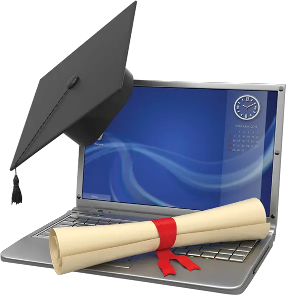 A Laptop For Learning With Graduation Cap And Diploma Free Laptop With Graduation Cap Png Graduation Cap Transparent