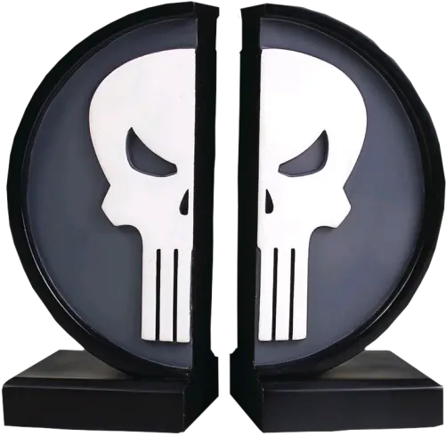 The Punisher Logo Bookends Marvel Punisher Logo Resin Bookends Png Punisher Logo Png