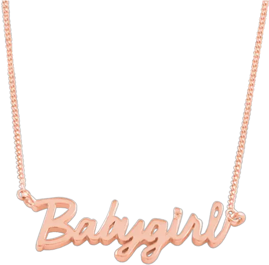 Babygirl Signature Necklace Chain In 2020 Rose Gold Baby Girl Necklace Png Gold Chains Transparent