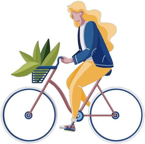Woman Riding A Bike Flat Design Transparent Png U0026 Svg Bike Flat Design Bike Rider Png
