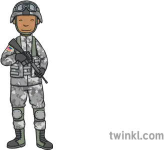 Modern Day Us Army Soldier Illustration Twinkl Cartoon Png Us Soldier Png