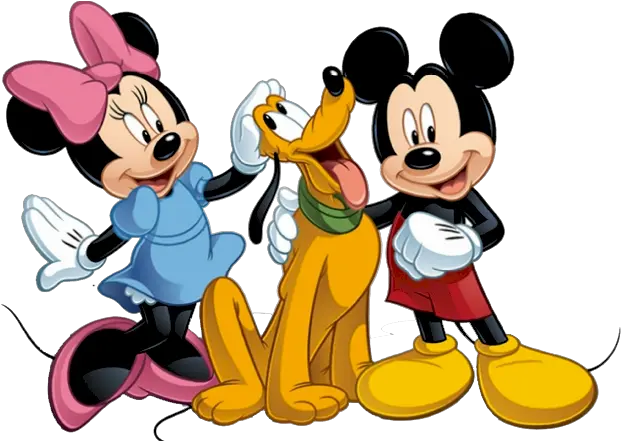 Download Hug Clipart Disney Character Mickey Minnie Pluto Mickey And Minnie Mouse And Friends Png Pluto Png