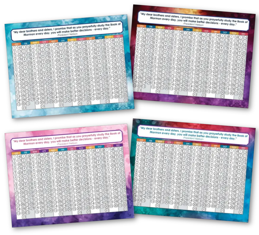 Book Of Mormon Reading Charts For Each Member Your Family Png