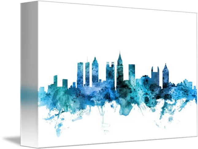 Atlanta Georgia Skyline By Michael Tompsett Atlanta Skyline Art Png Atlanta Skyline Png