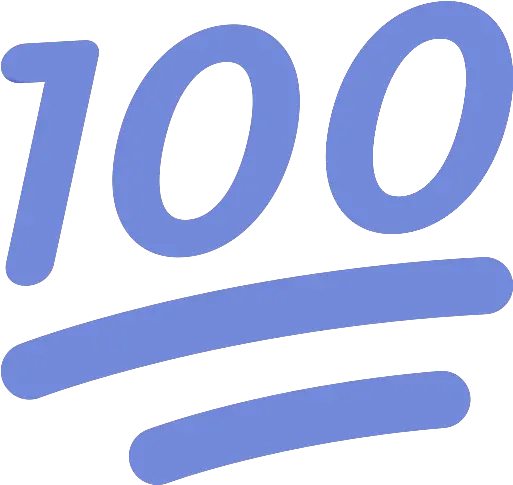 Blue 100 Emoji Png Transparent