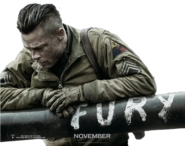 Poster For Brad Pitts New Movie Fury Poster Png Brad Pitt Png