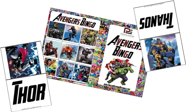 Marvelu0027s Avengers Bingo Fun Childrens Classroom Game Hulk Png Thor Comic Png