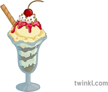 Ice Cream Sundae Food Illustration Twinkl Gelato Png Ice Cream Sundae Png