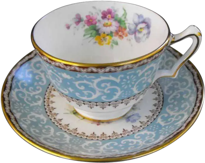 Download Crown Staffordshire Tea Cup With Saucer Rubylane Saucer Png Teacup Transparent Background