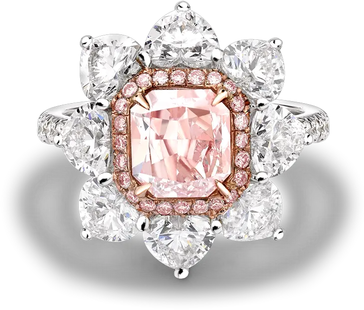 Masterpiece Radiant Cut Fancy Pink Diamond Ring 152ct In Engagement Ring Png Pink Diamond Png